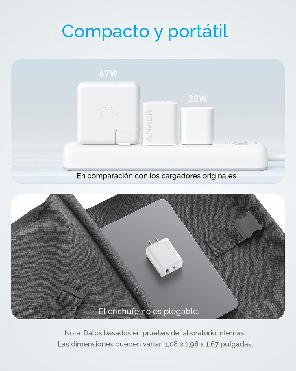 Anker Cargador para iPhone 17\/16, paquete de 2 bloques de cargador...