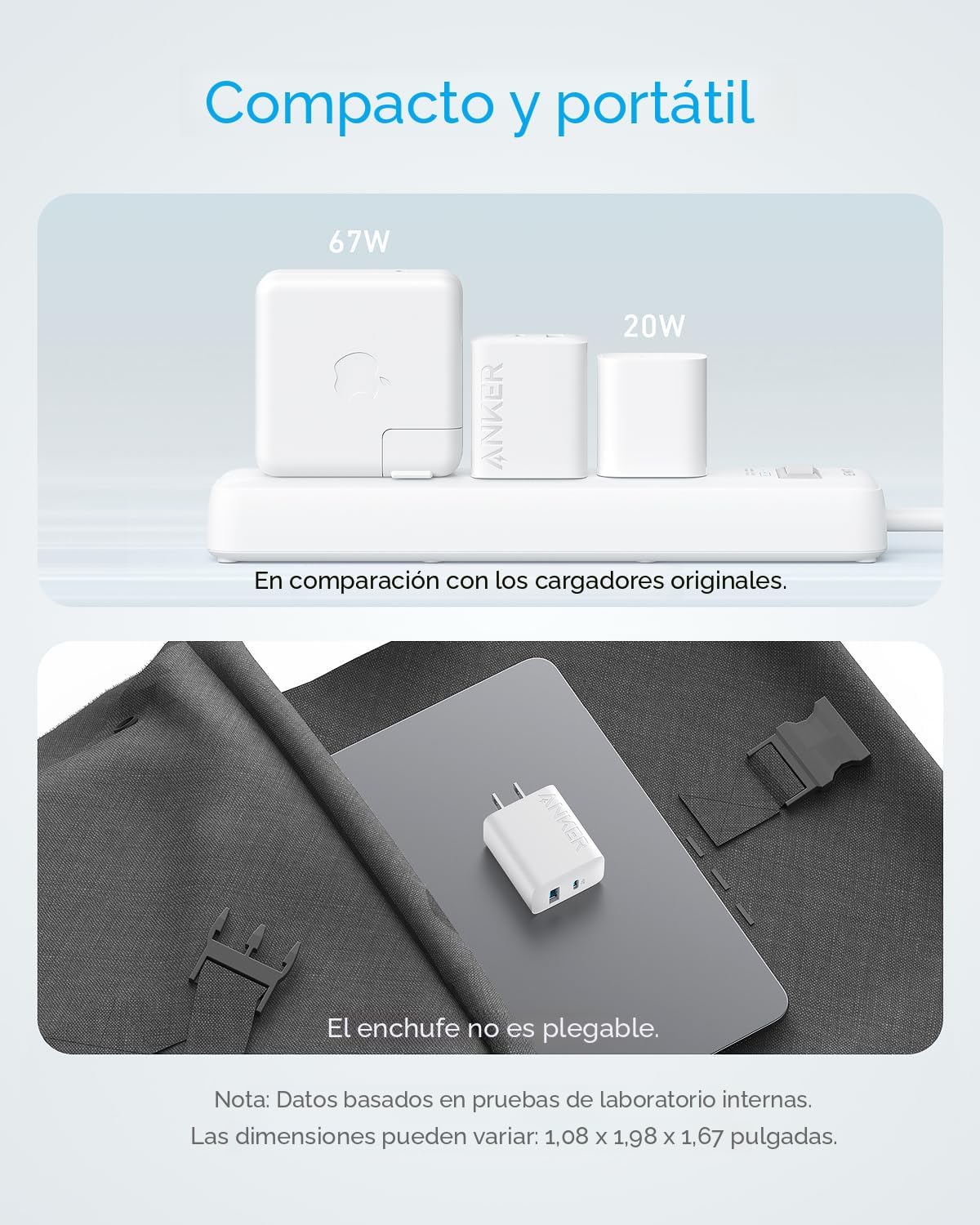 Anker Cargador para iPhone 17\/16, paquete de 2 bloques de cargador...