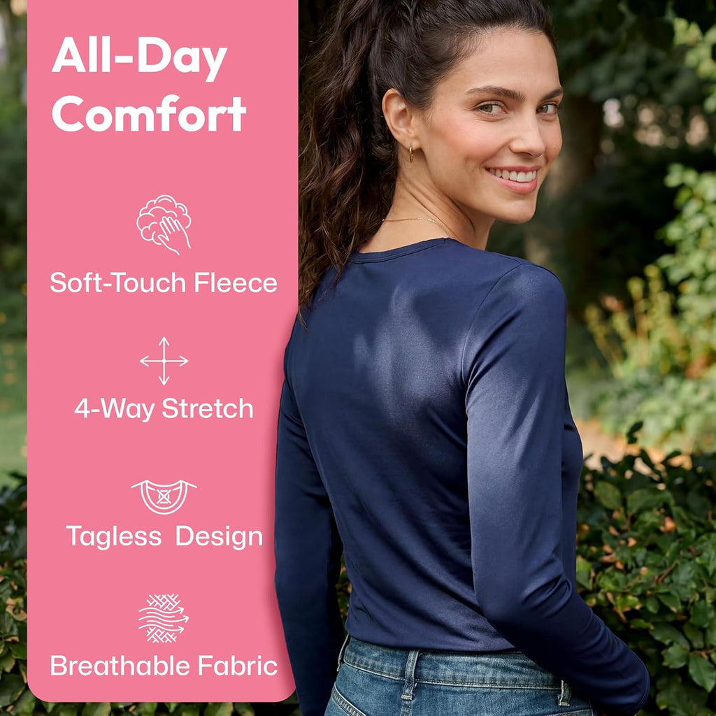 WEERTI Ropa interior térmica para mujeres Long Johns con forro pola...