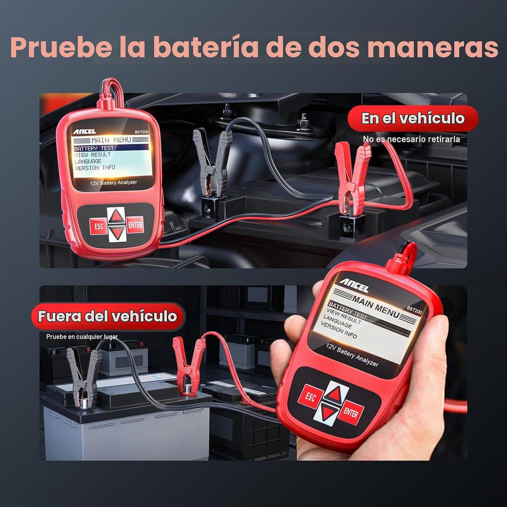 ANCEL BST200 Probador de Batería de Coche 12V, Probador de Carga de...