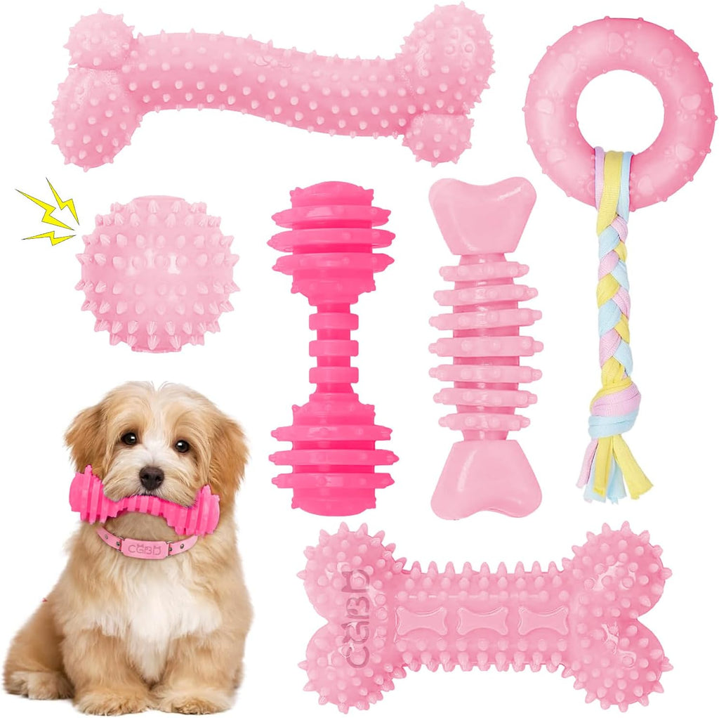 CGBD Juguetes para cachorros, paquete de 6 juguetes masticables par...
