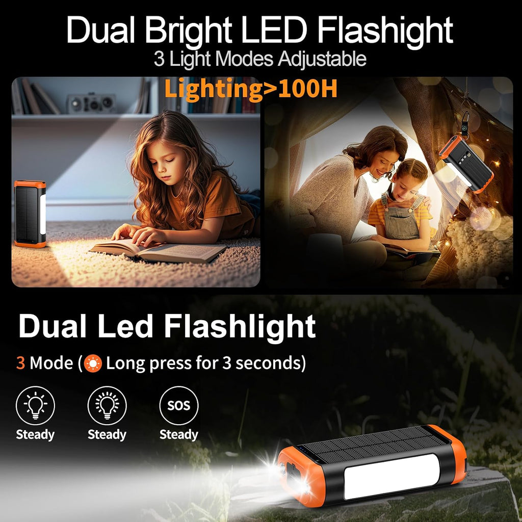 DJKK Banco de Energía Solar Portátil: Cargador de 66800mAh con Mani...