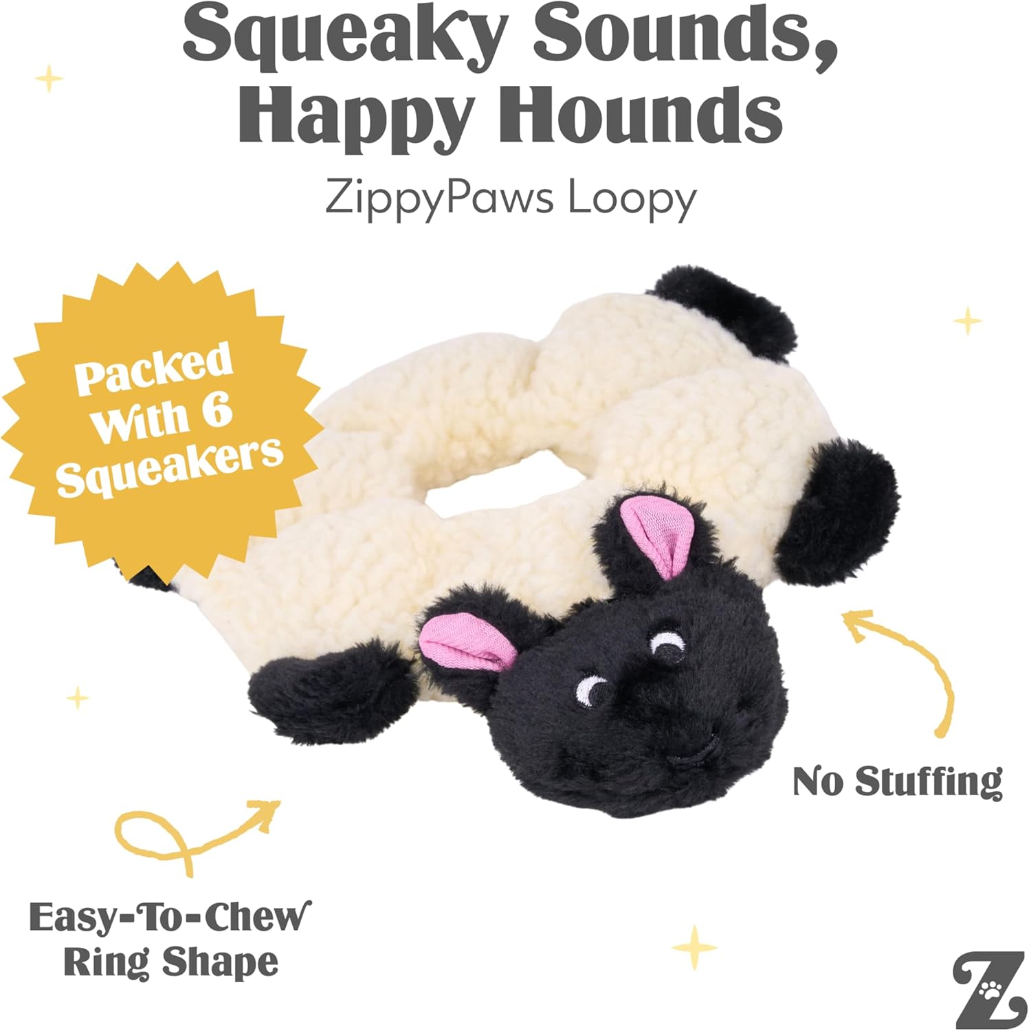 ZippyPaws Loopy - Juguetes para perros sin relleno para mantenerlos...