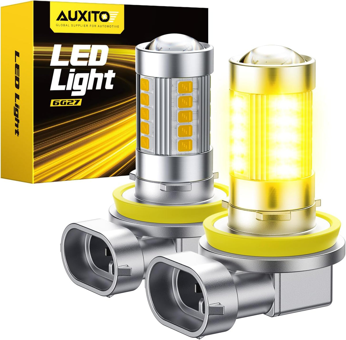 AUXITO Bombillas LED antiniebla H11\/H8 mejoradas, 3000K amarillo á...