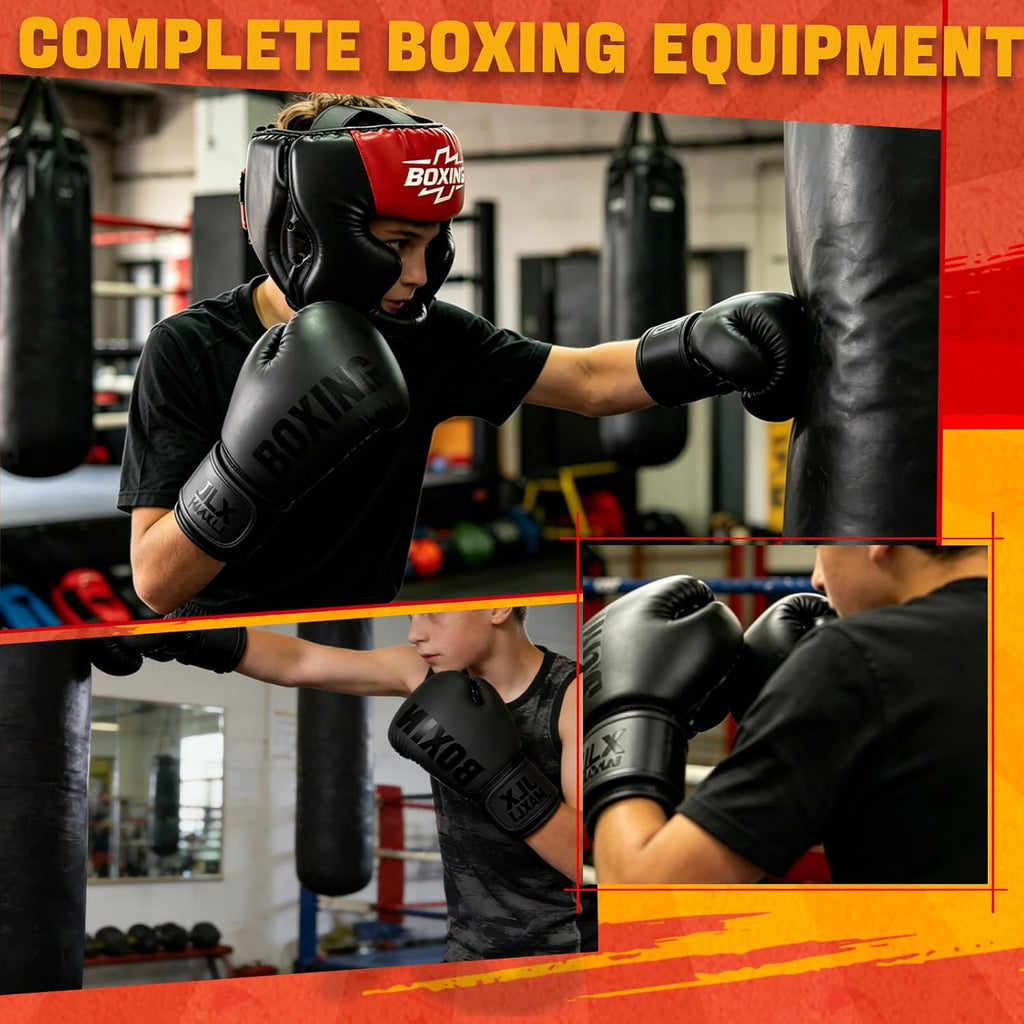 Protector de cabeza de Sparring con guantes, 8 piezas - Casco de se...