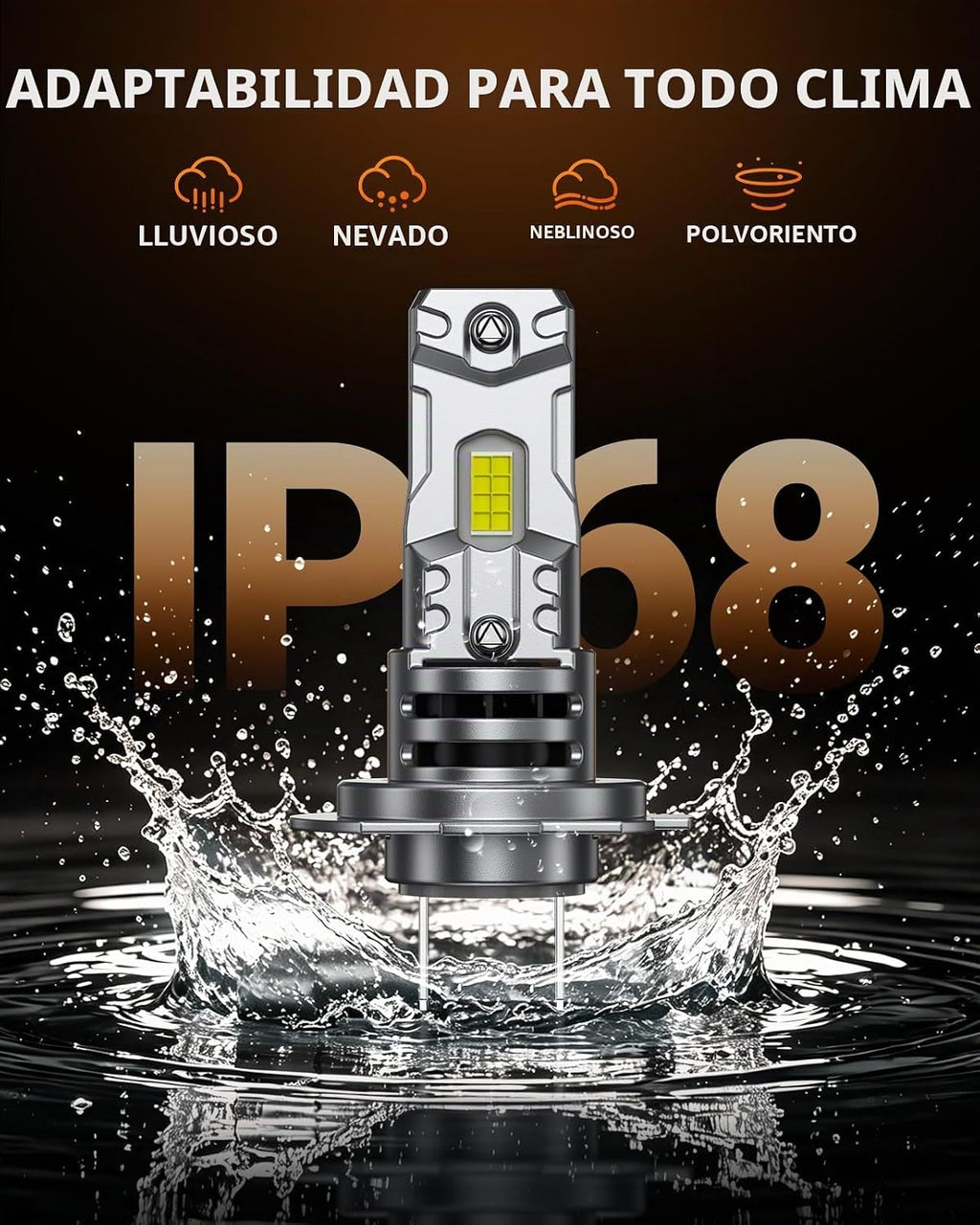SEALIGHT H7 Bombilla LED para faros delanteros, 44,000 lm 6500 K, s...