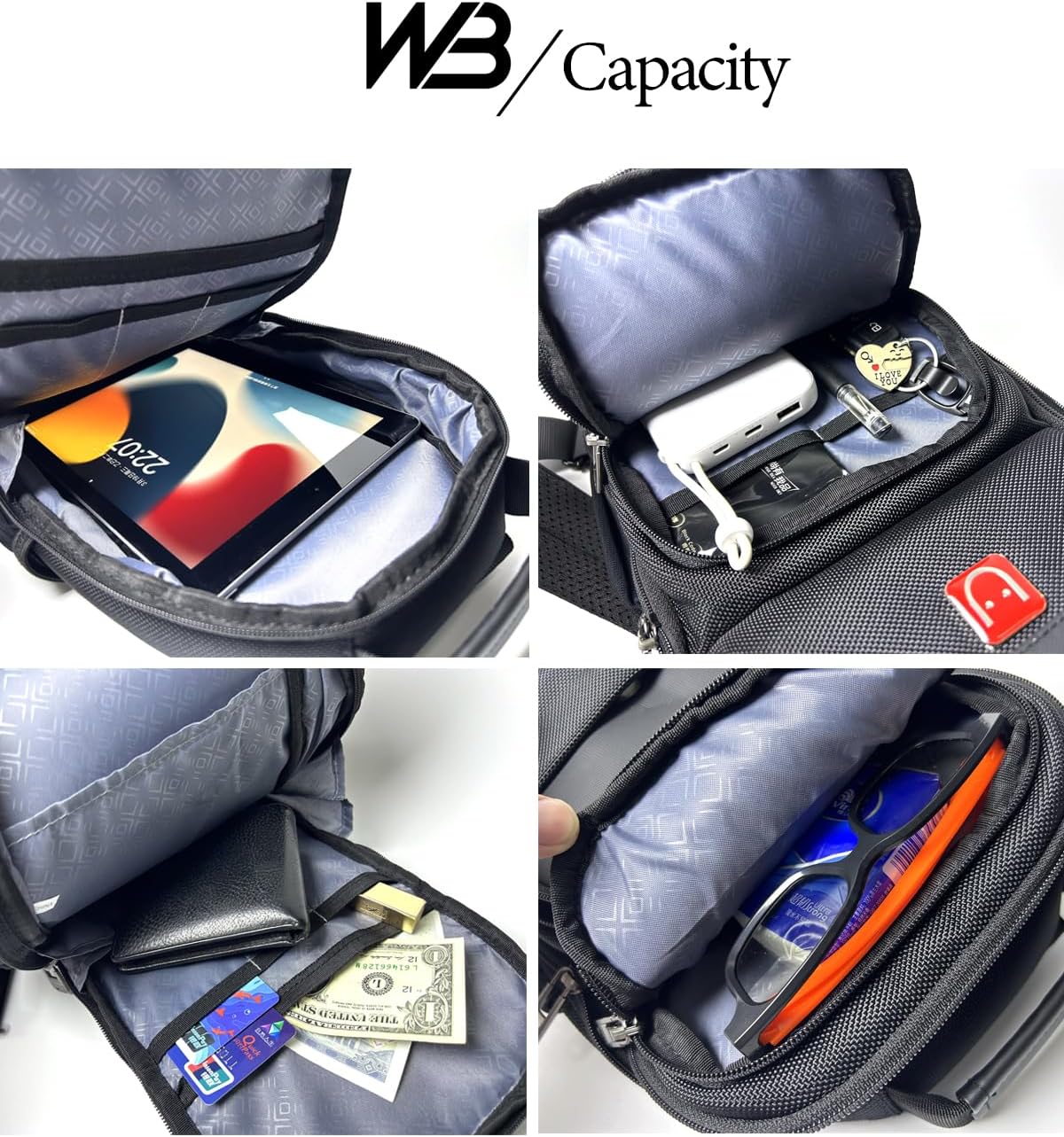 WHBIMGOOO Bandolera para hombre \u2013 Bolso bandolera de viaje peq...