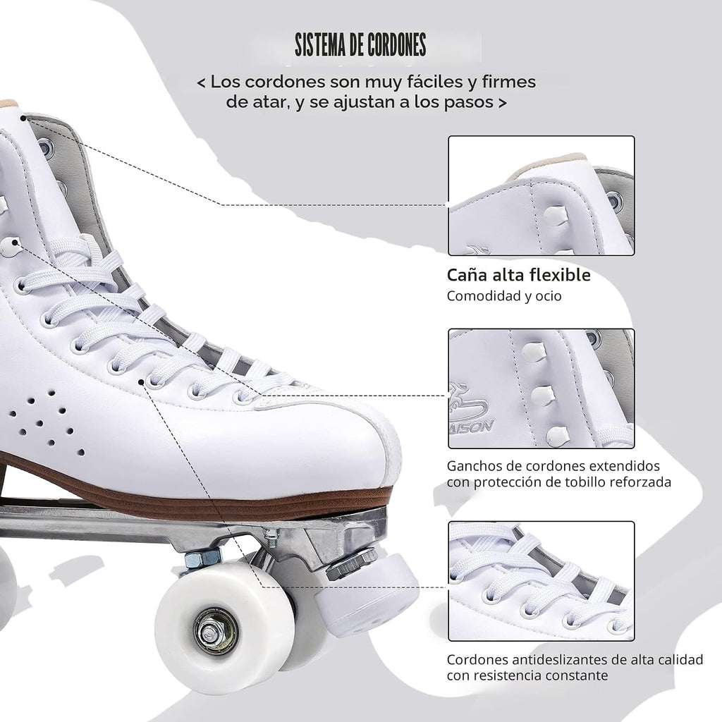 PAPAISON Patines de ruedas para mujeres y hombres, de lujo de 2 cap...