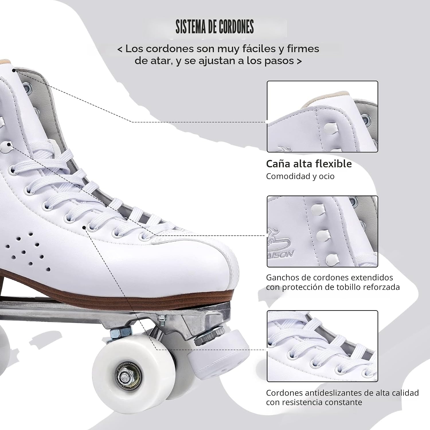 PAPAISON Patines de ruedas para mujeres y hombres, de lujo de 2 cap...