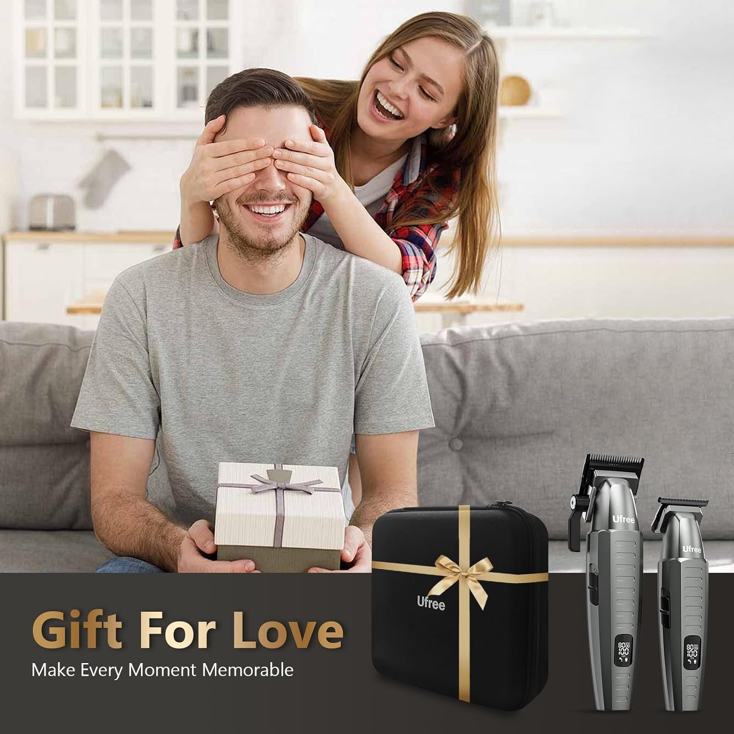 Ufree - Cortapelo profesional para hombres con bolsa, juego de cort...