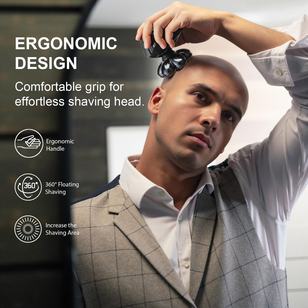 Afeitadoras de cabeza para hombres calvos: 𝟕𝐃 𝐅𝐥𝐨𝐚𝐭𝐢𝐧𝐠 Maquinilla d...