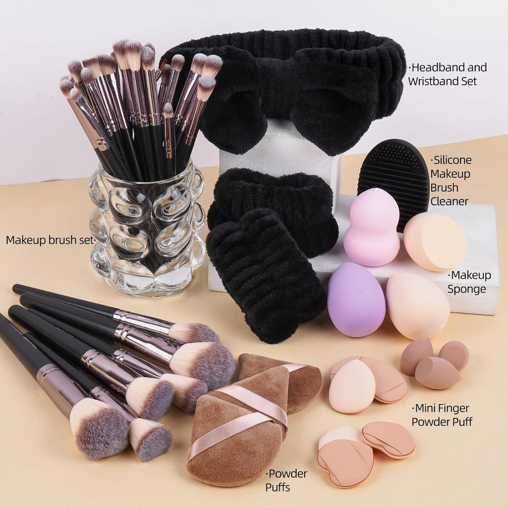 MAANGE Juego de 51 brochas de maquillaje, juego de herramientas de...