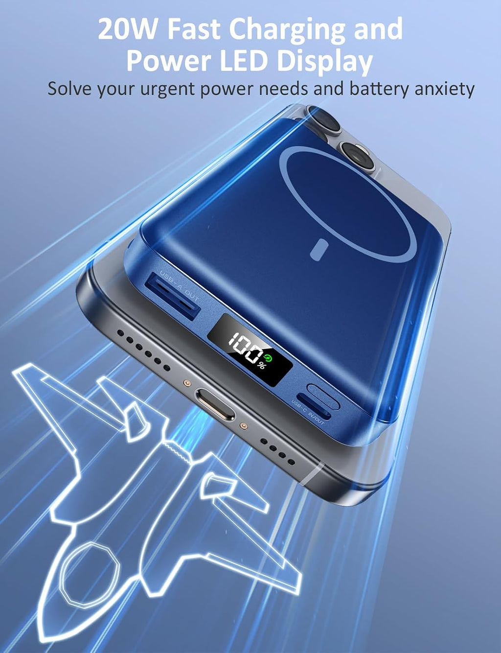 Cargador portátil magnético, banco de energía de 10000 mAh, cargado...