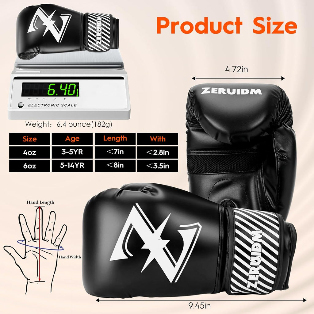 Guantes de boxeo para niños de 6 oz, guantes de entrenamiento juven...