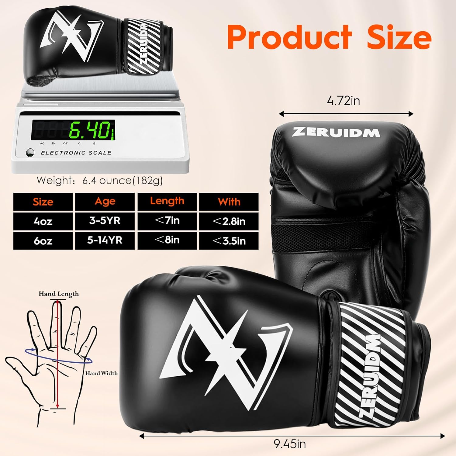 Guantes de boxeo para niños de 6 oz, guantes de entrenamiento juven...