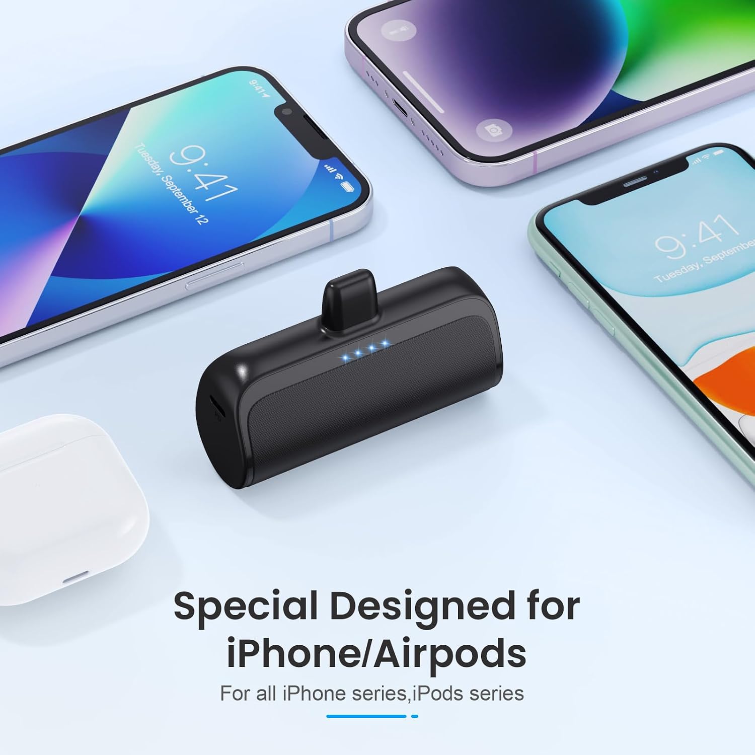 Mini cargador portátil para iPhone, cargador de teléfono portátil d...
