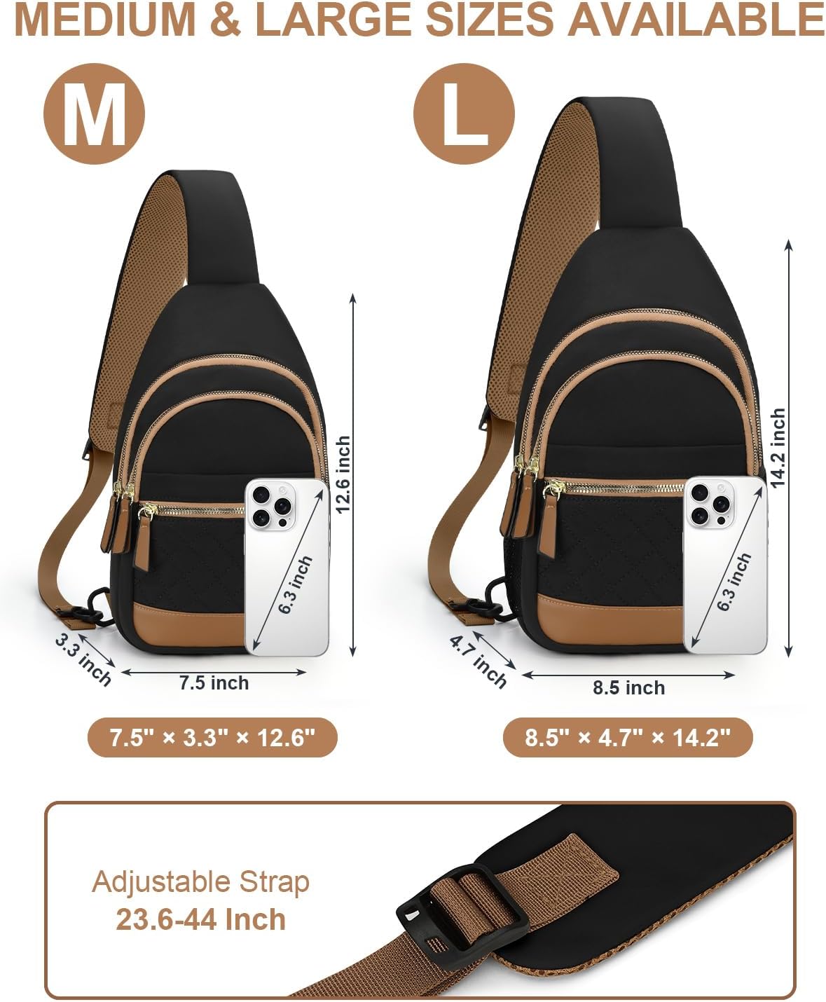 Capolo Bolso bandolera para mujeres y hombres, bolsos cruzados impe...