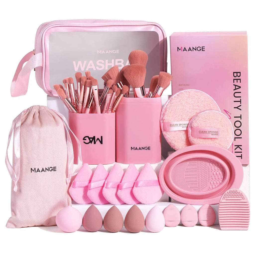 MAANGE Set de brochas de maquillaje 51 PIEZAS, brochas de maquillaj...