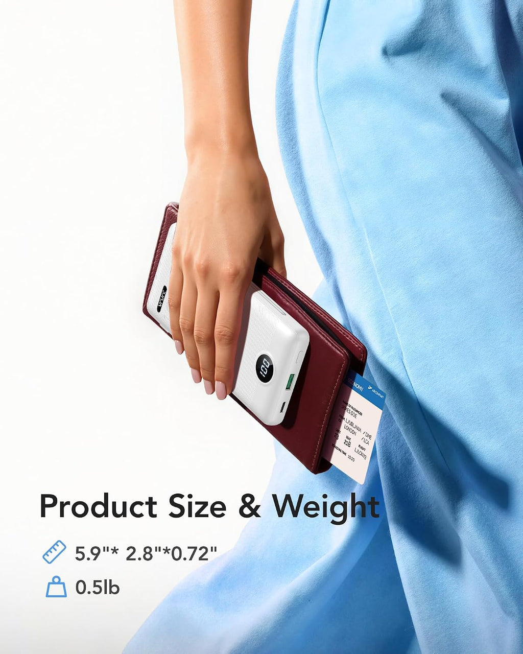 VRURC Cargador Portátil con Enchufe de Pared, 10000mAh Cargador Por...