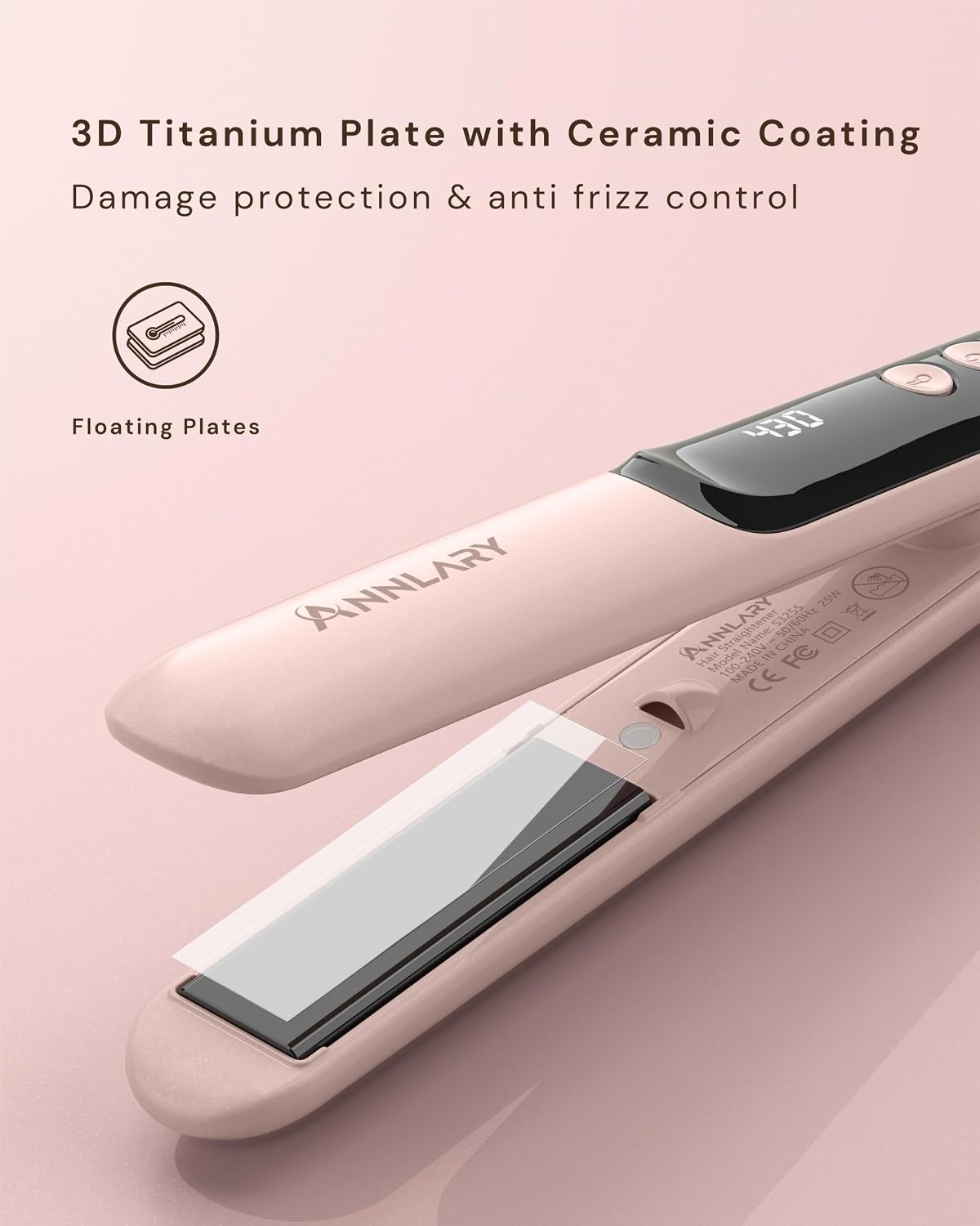 ANNLARY Mini plancha de pelo para viajes, plancha plana pequeña por...
