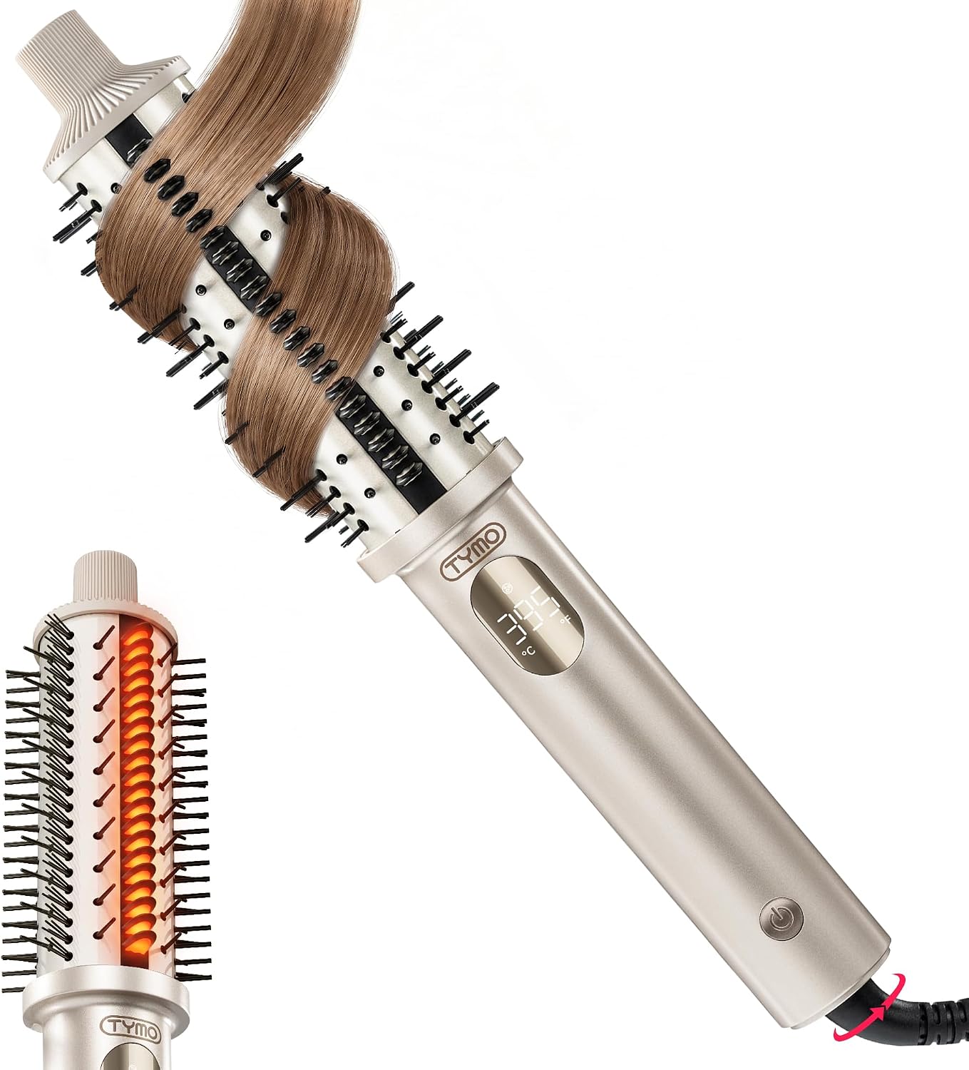 TYMO STYLUX PRO - Cepillo térmico para rizar, voluminizador redondo...