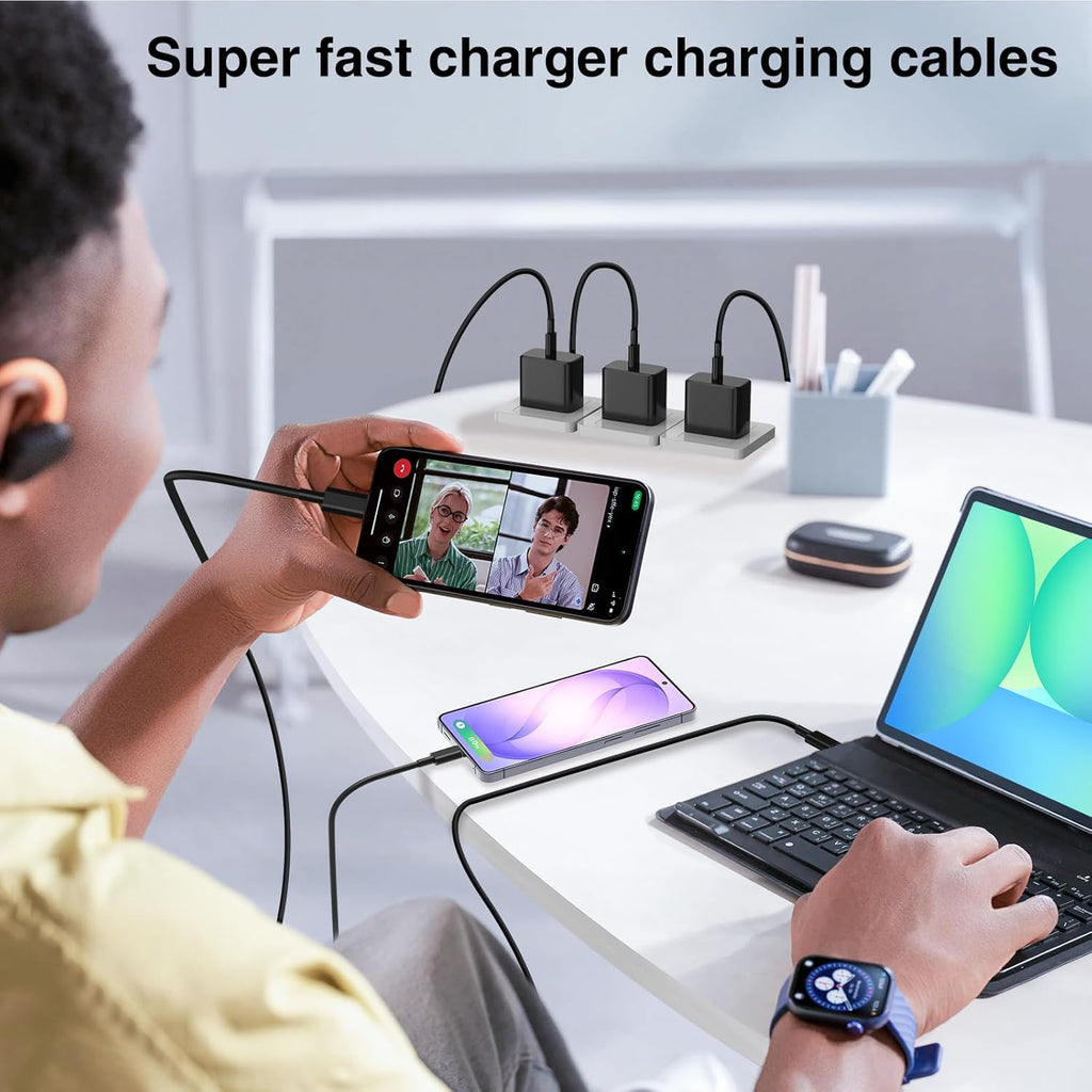 Hzevn Bloque de cargador de pared rápida USB C de 60 W para teléfon...