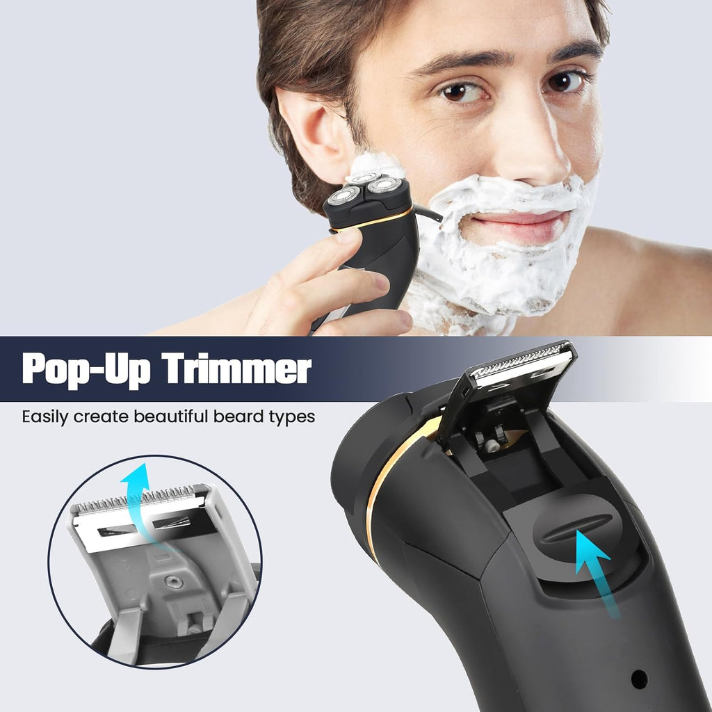 Maquinilla de afeitar eléctrica para hombres, cabezal flotante 4D y...