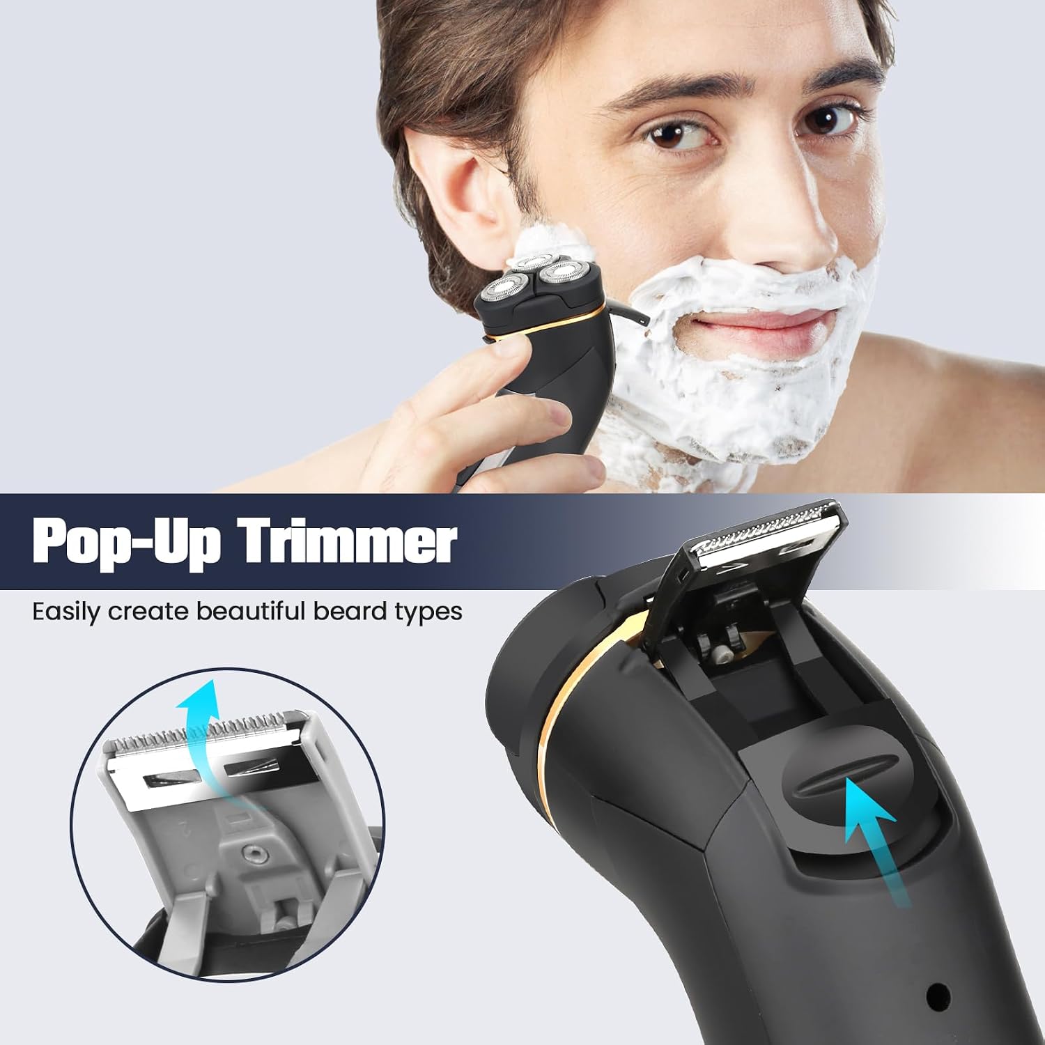 Maquinilla de afeitar eléctrica para hombres, cabezal flotante 4D y...