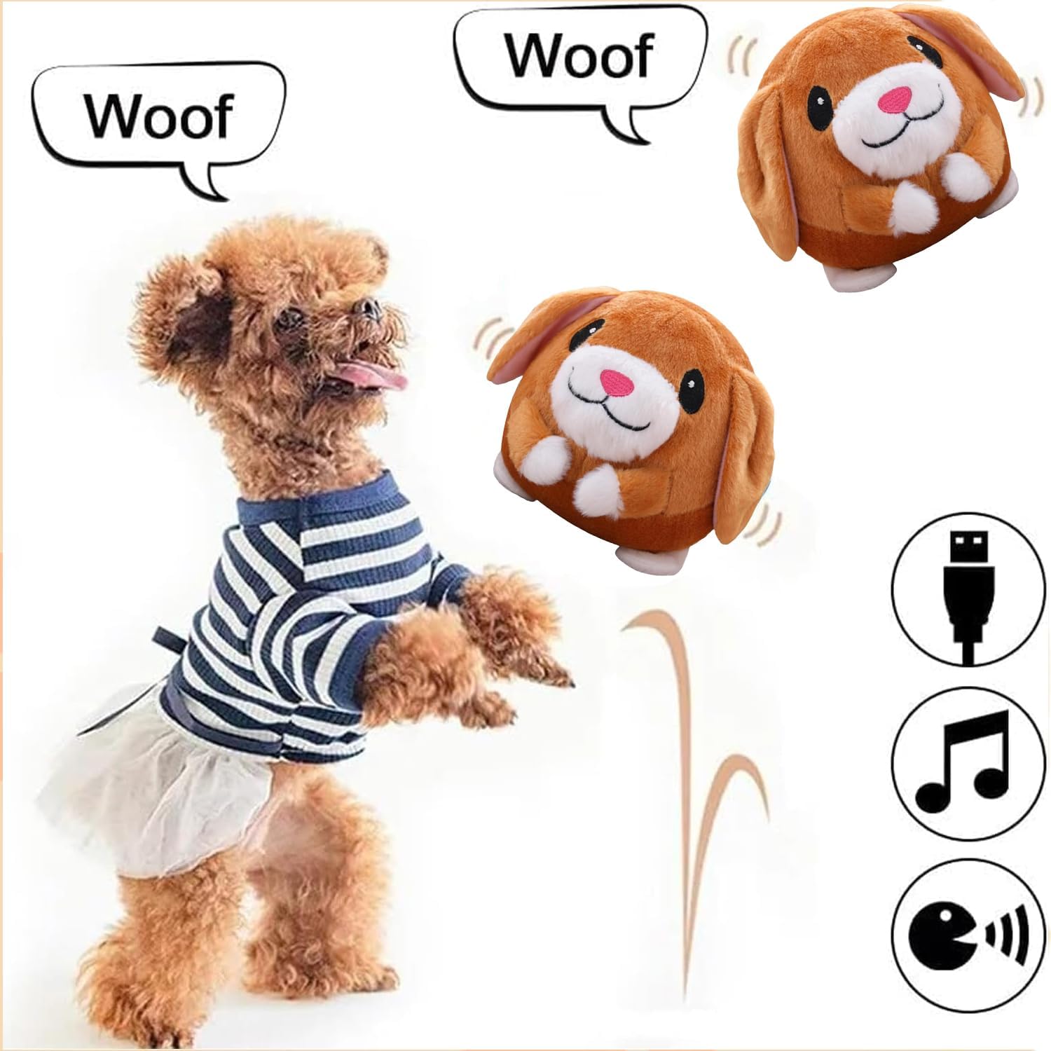 OTXKXBLP Juguete de Peluche Activo en Movimiento, Bolas Rebote Inte...