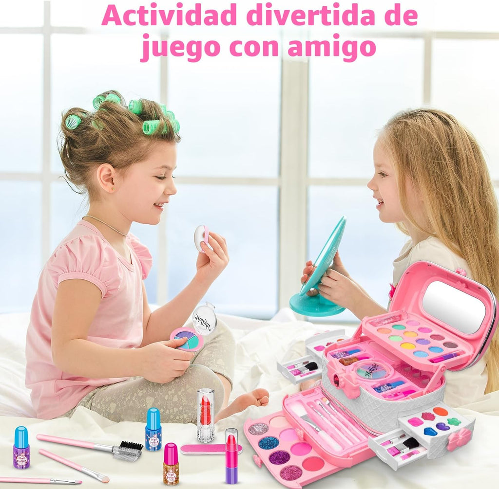 Hollyhi Kit de Maquillaje de 58 Piezas para Niñas, Juguetes de Prin...