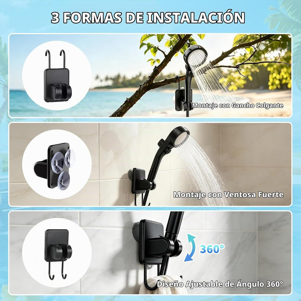 Mieligo Ducha portátil para acampar con calentador, calentamiento r...