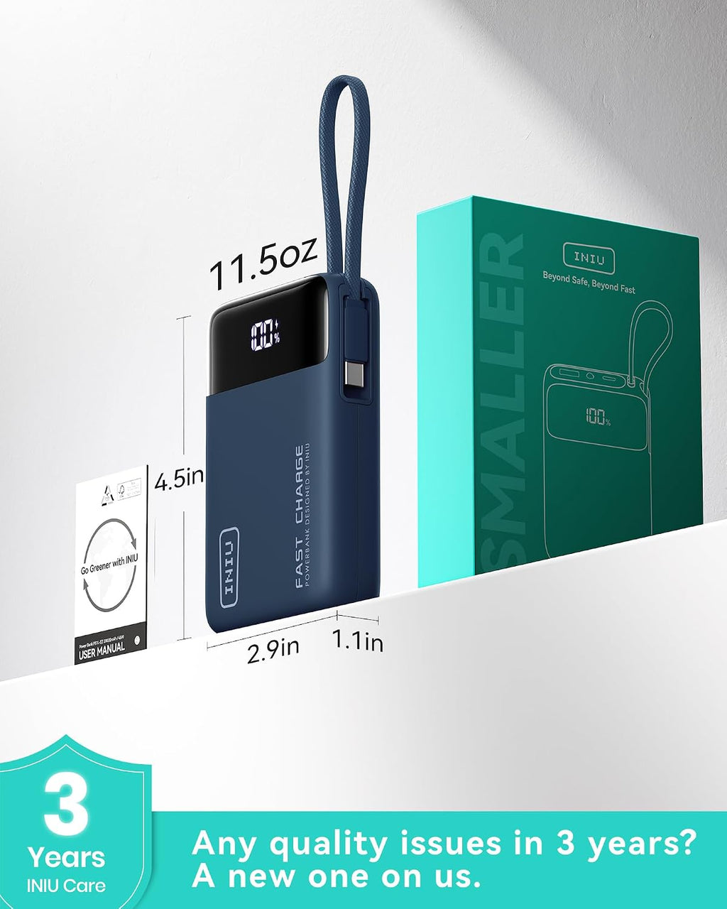 INIU Cargador portátil, banco de energía pequeño de 20000mAh con ca...