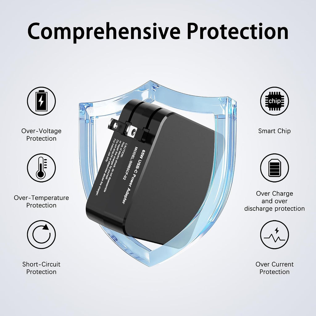 TUXIFPKU Adaptador de corriente USB C de 65 W, cargador rápido de p...