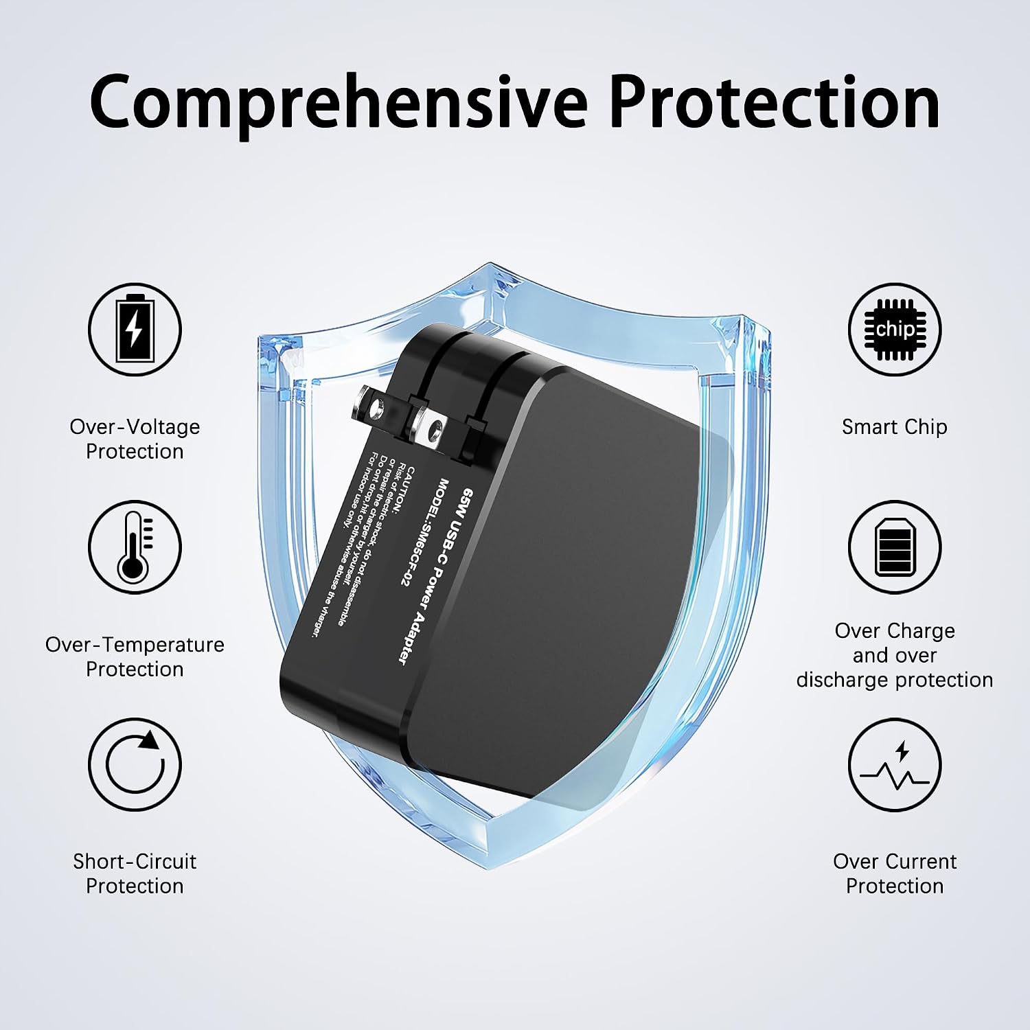 TUXIFPKU Adaptador de corriente USB C de 65 W, cargador rápido de p...