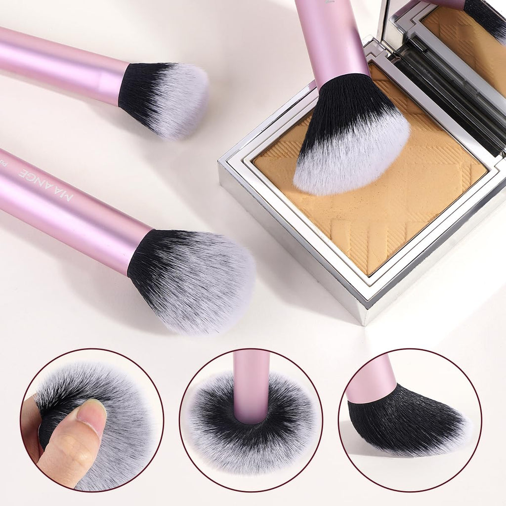 MAANGE Juego de 16 brochas de maquillaje de viaje para polvo líquid...