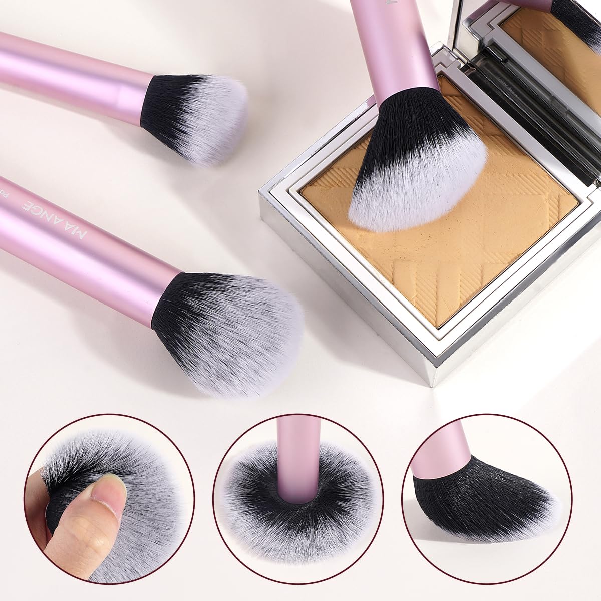 MAANGE Juego de 16 brochas de maquillaje de viaje para polvo líquid...