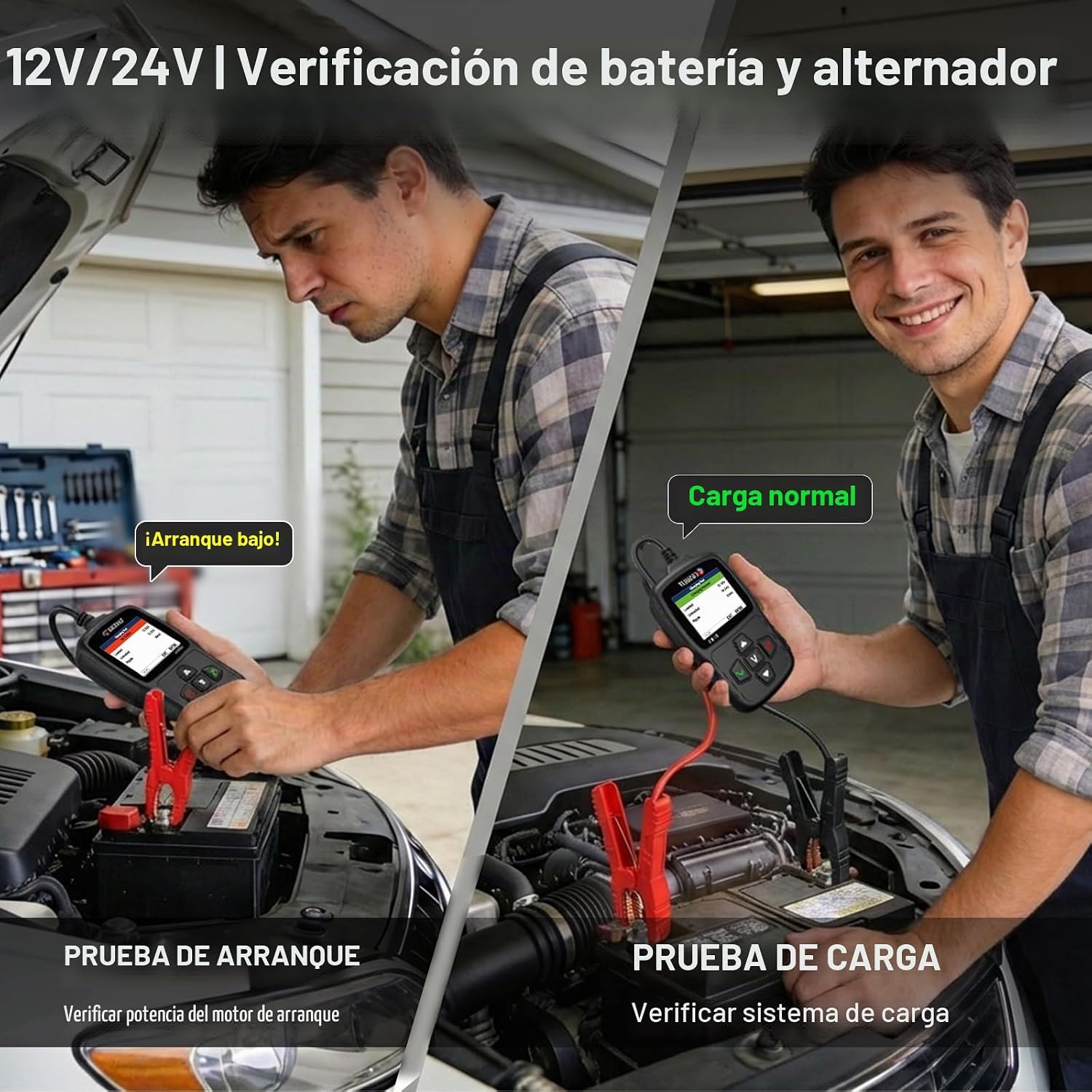 Probador de batería de automóvil 12V\/24V 20-2000CCA Probador de ca...