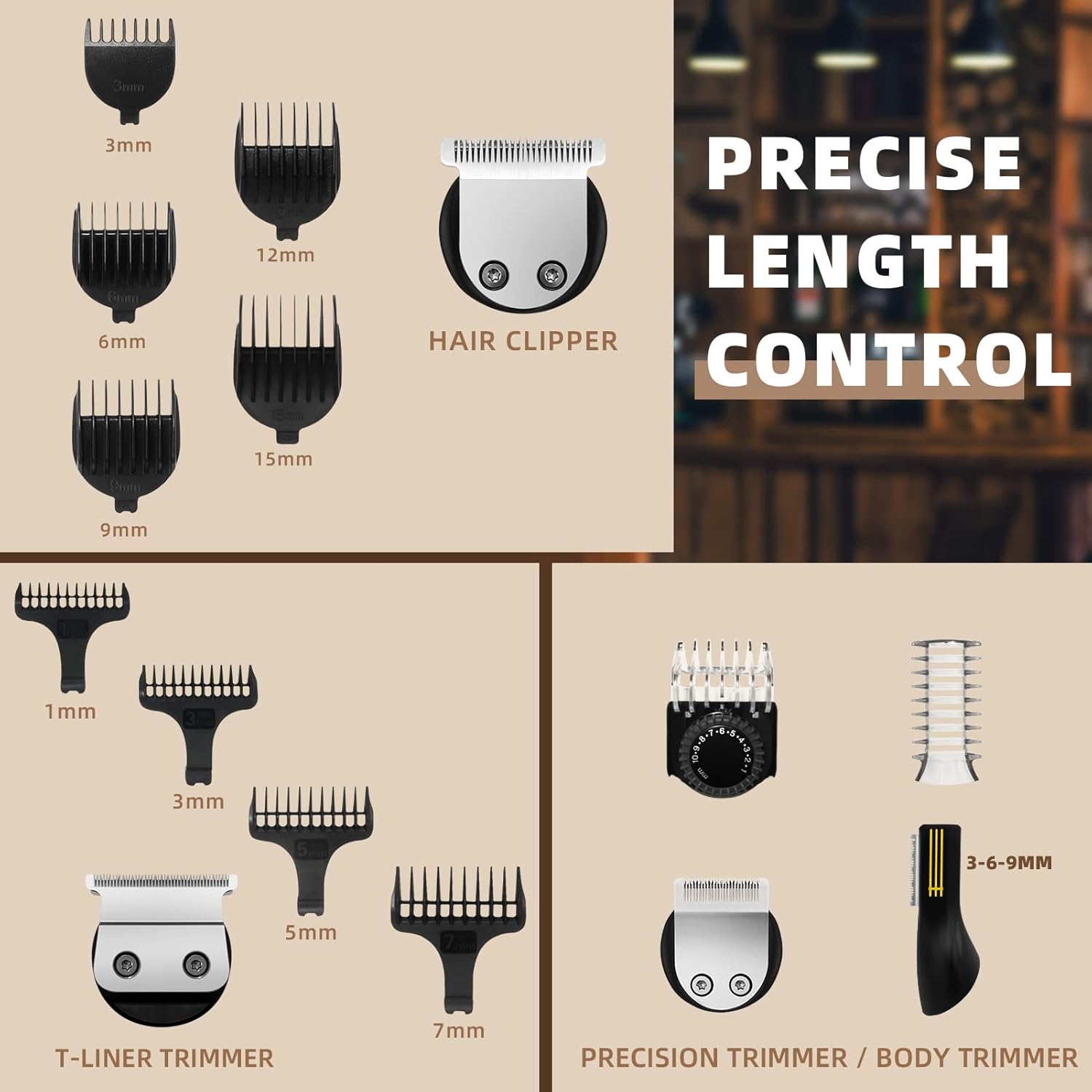 Ufree Cortadora de barba para hombres, afeitadora eléctrica, kit de...