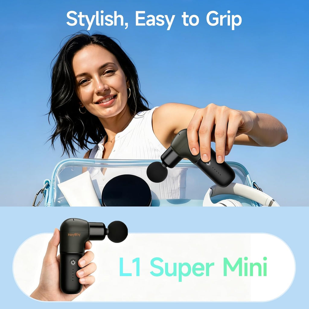 HEYCHY Super Mini Pistola de Masaje, Masajeador de Percusión para T...