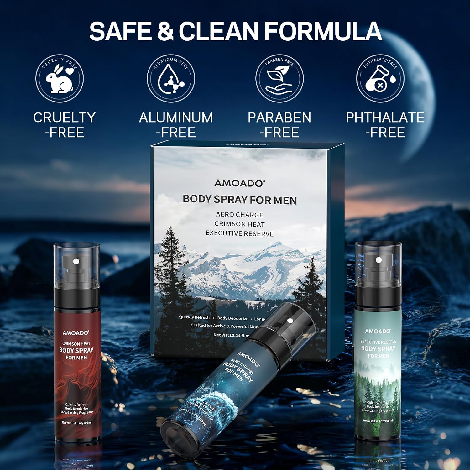 AMOADO Set de Spray Corporal para Hombres \u2013 Spray Corporal par...