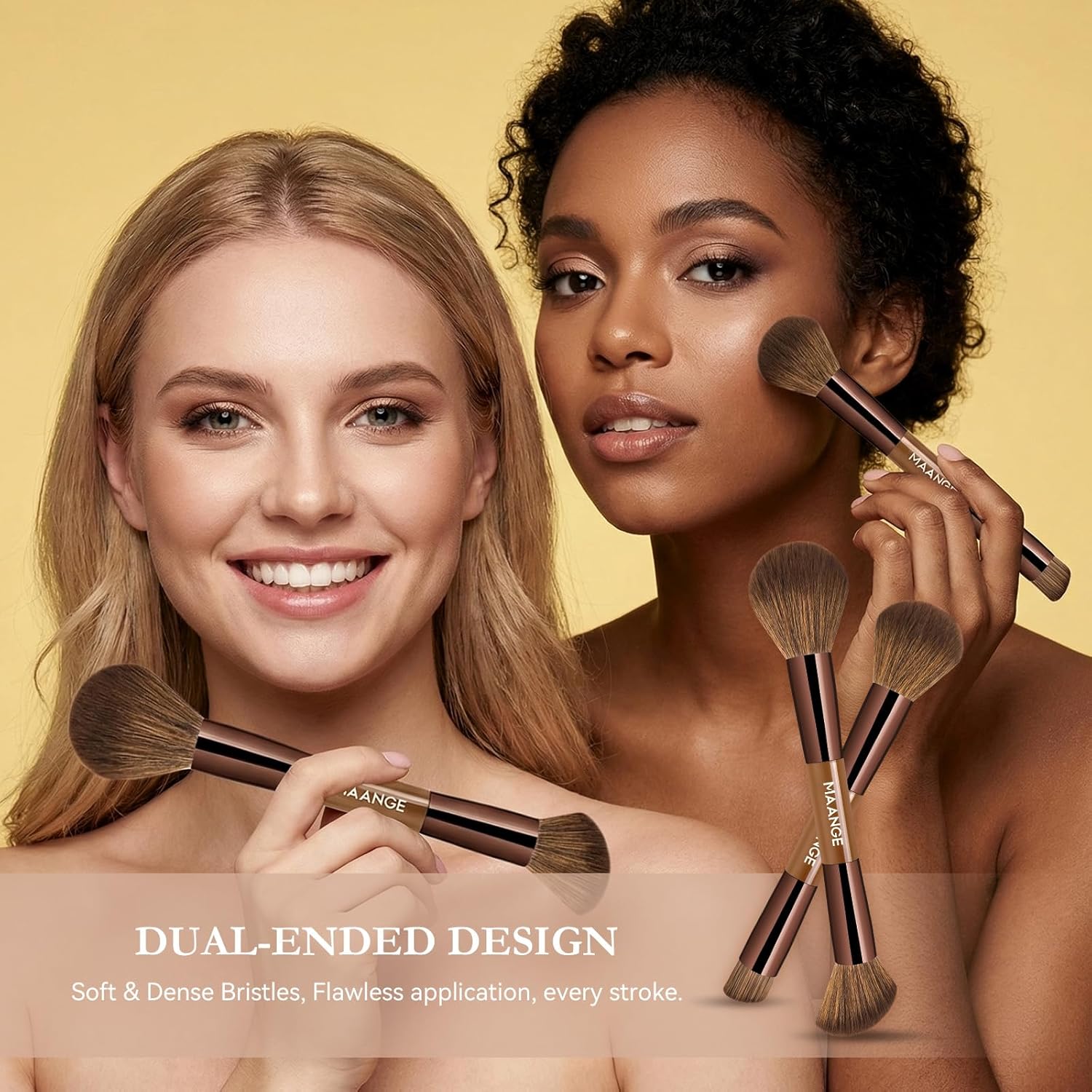 MAANGE 7 PCS Juego de brochas de maquillaje con bolsa, pinceles de...