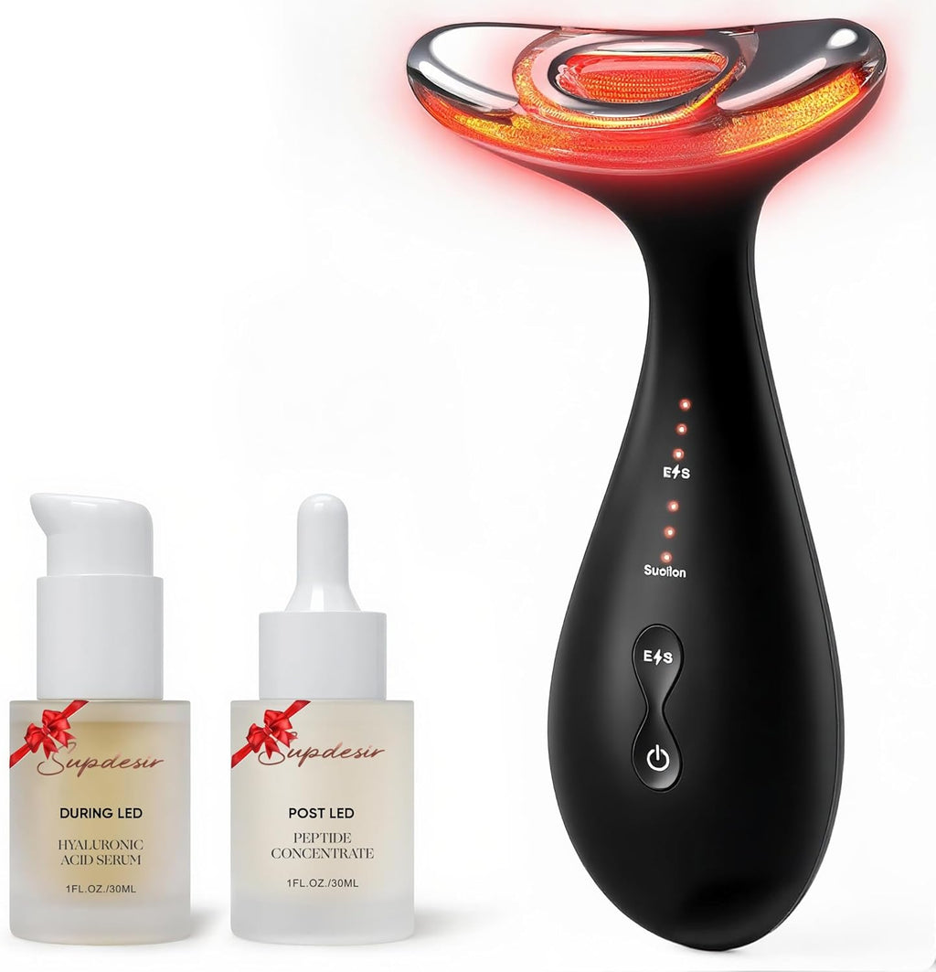 Masajeador de belleza 3 en 1 para luz roja Aurora para rostro y cue...