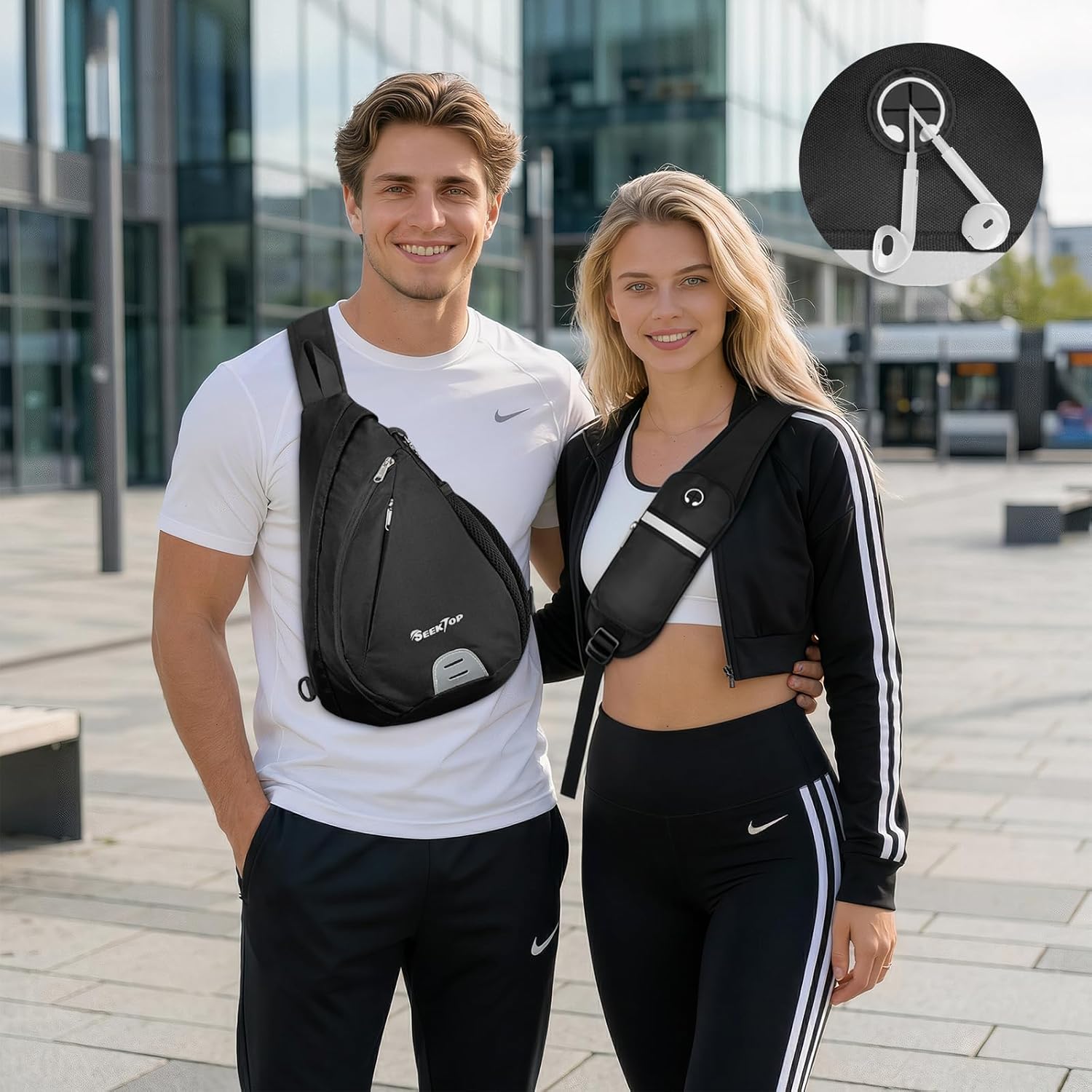 Seektop Bolsa cruzada antirrobo para mujer, con bloqueo RFID, imper...