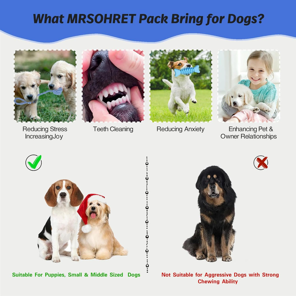MRSOHRET 21 Piezas Juguetes Masticables para Cachorros - Serie Azul...