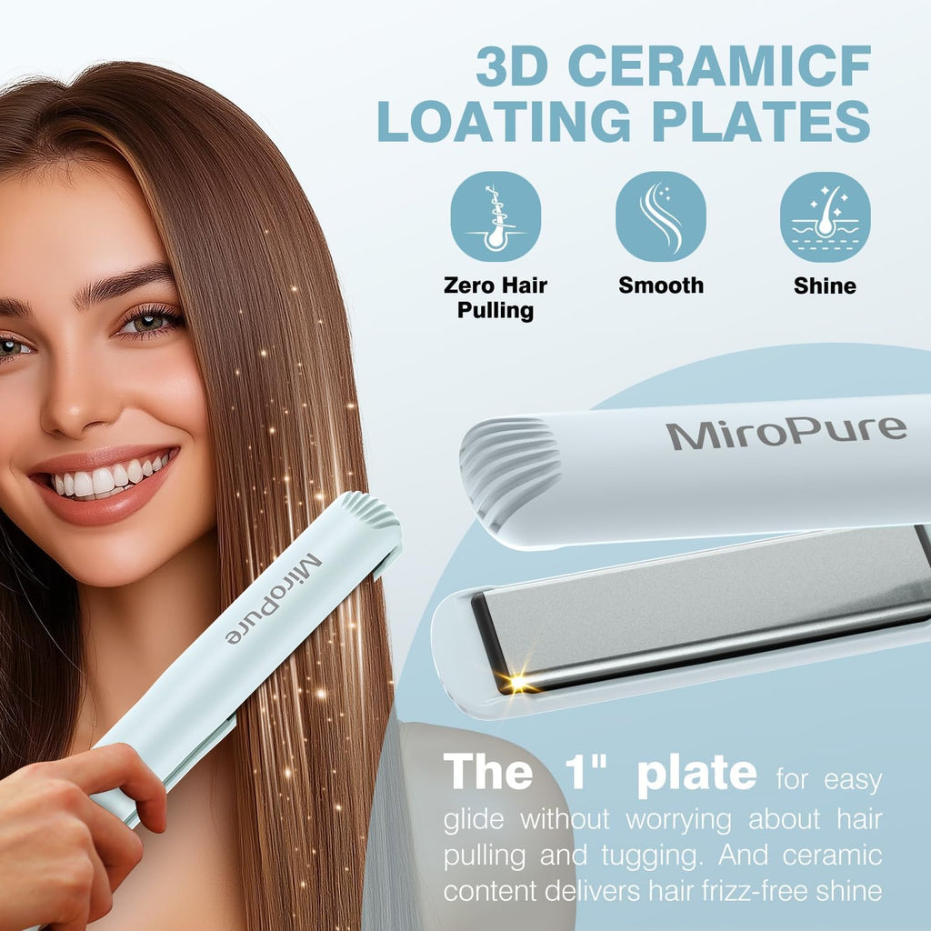 MiroPure Plancha de Cabello de 1 Pulgada, Alisador de Pelo con Cale...