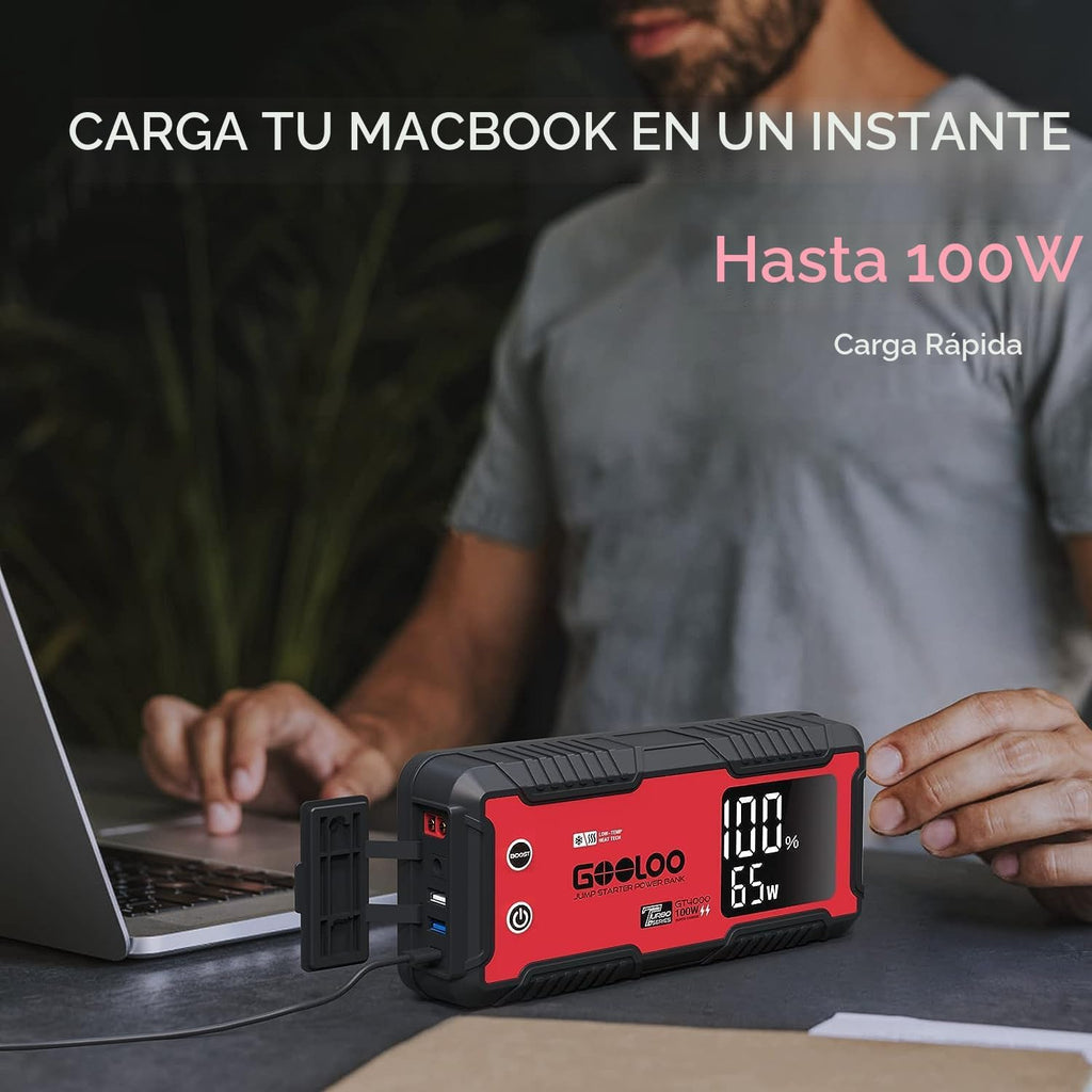 GOOLOO GT4000 Arrancador de Automóvil 4000A 100W de Carga Rápida 12...