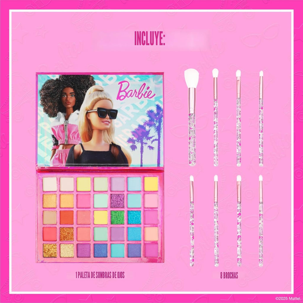 Barbie - Paleta de Sombras de Ojos de 35 Compartimentos, Colores Br...