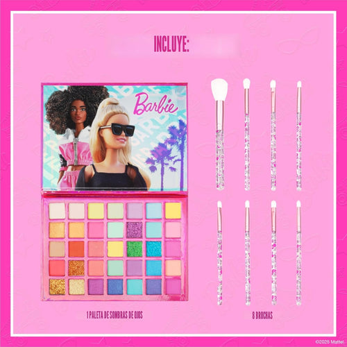 Barbie - Paleta de Sombras de Ojos de 35 Compartimentos, Colores Br...