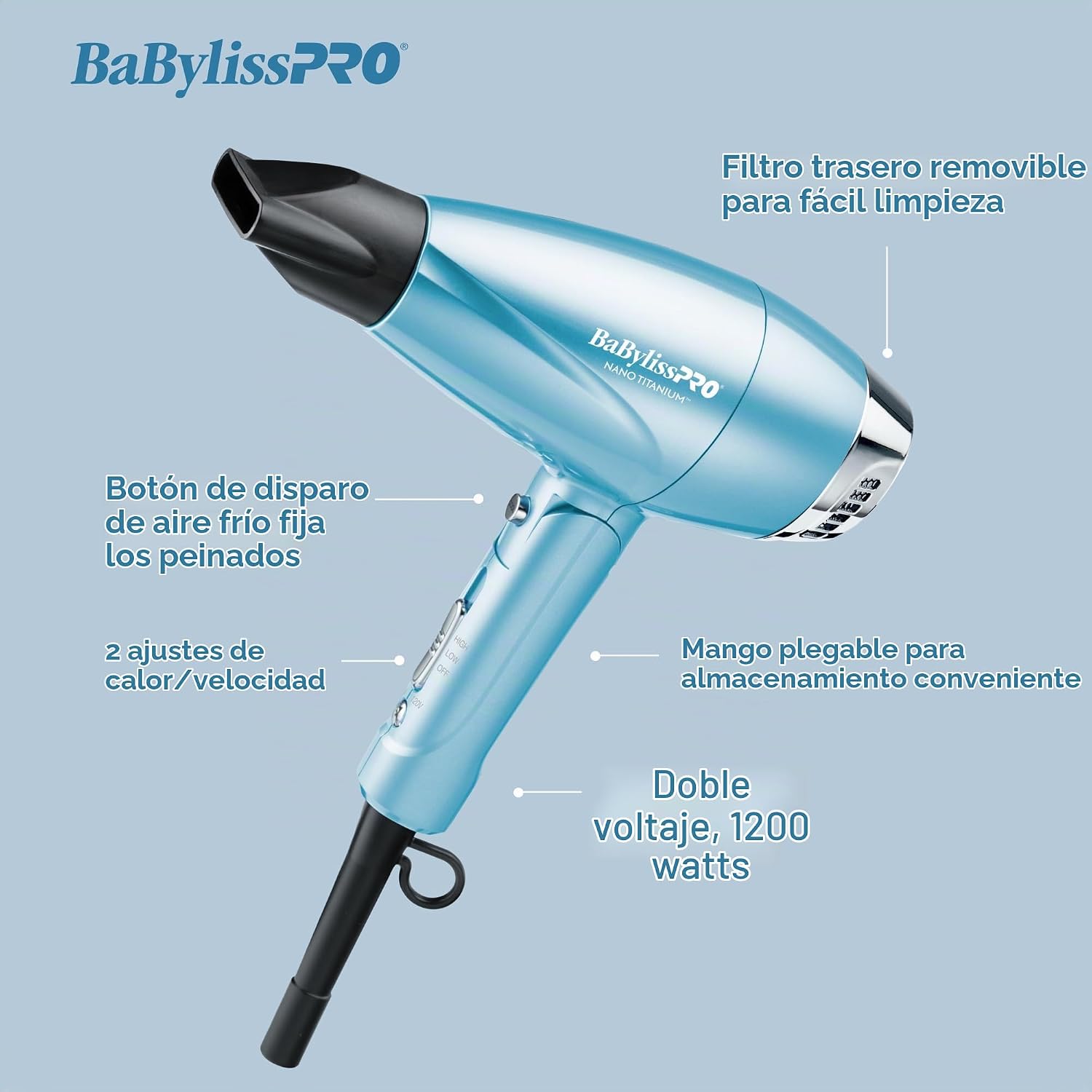 LAS HERRAMIENTAS COMPACTAS BaBylissPRO® Nano Titanium™ brindan máxi...