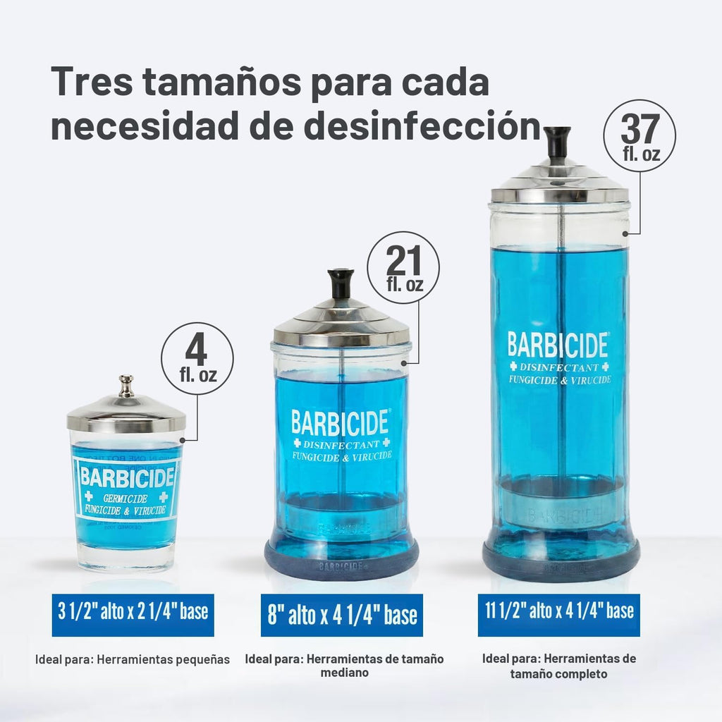 Jarro de desinfección Barbicide, ideal para salones y peluquerías